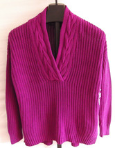 NWT Lauren Ralph Lauren Holiday Purple Grape Cotton Collar Sweater Misse... - £27.60 GBP