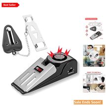 Easy Install Door Stop Alarm with Portable Lock for Enhanced Privacy &amp; S... - $21.73