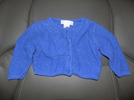 Janie and Jack Layette Periwinkle Knit Cardigan Sweater Size 3/6 Months EUC - £14.55 GBP