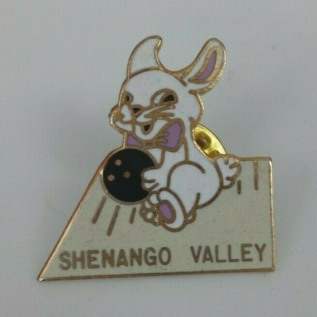 Vintage Shenango Valley Bowling Cute Bunny Lapel Hat Pin - $5.34