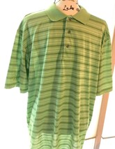 Men’s Champions Tour XL Green Striped Polyester Golf Polo   015-106 - £5.28 GBP