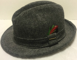 Vintage Stetson Fedora Wool Felt Hat Size 7 Medium 22&quot; (55.88cm) Clip Feathers - £157.79 GBP