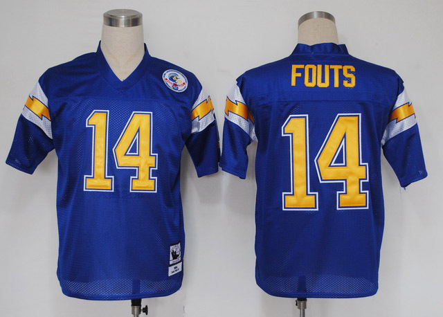 Men&#39;s Dan Fouts #14 Stitched Jersey Blue Yellow - $55.89