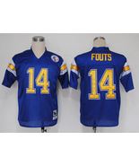Men's Dan Fouts #14 Stitched Jersey Blue Yellow - $45.00