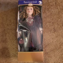 Porcelain Doll New In Box 18&quot; Ringlet Hair Damaged Box Midwestern Home Products - £22.81 GBP