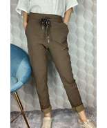 Women Pants Ladies Casual Stretch Jogger Brown - £20.44 GBP