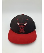 Chicago Bulls Hat Cap Snap Back Black Red Mitchell & Ness NBA Basketball Mens - $11.88