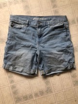 Eddie Bauer Boyfriend Light Wash Denim Size 4 Shorts Cuffed - $26.88