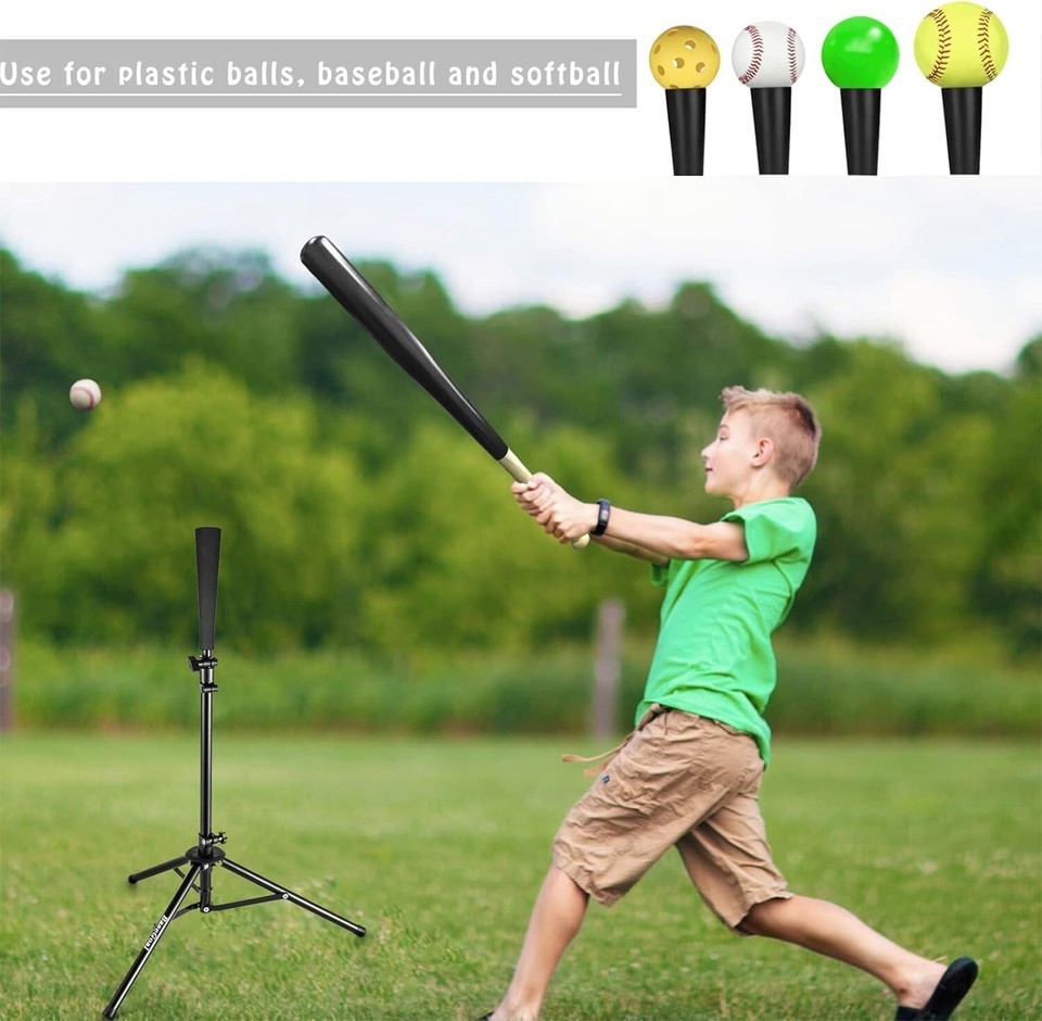 Portable Baseball Tee & Tripod Stand - Height Adjustable for Batting Practice Item image 4