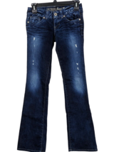 Guess Women&#39;s Size 27 Daredevil Bootcut Dark Wash Distressed Jeans - £27.56 GBP