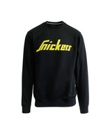 Snickers Workwear Men&#39;s Black Yellow Logo Crew Neck Sweater - £9.46 GBP+