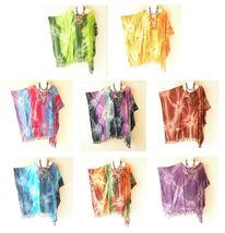 KG107 Tie Dye Slip On Women Plus Kaftan Poncho Tunic Women Blouse Top up... - $24.90