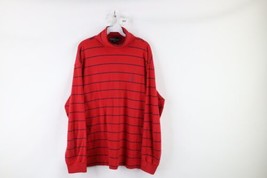 Vintage 90s Ralph Lauren Mens XL Faded Striped Long Sleeve Turtleneck Shirt Red - £35.48 GBP