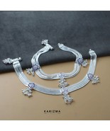 Vero Argento Indiano Donna Multi Cz Sposa Cavigliere Caviglia Paio 25.4cm - €313,43 EUR