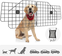 Dog Car Barriers Dog Car Divider Back Seat Barrier Heavy Duty Adjustable Wire Pe - £30.37 GBP