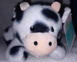 Plush Small laying Black &amp; White Cow Small Plush 9L&quot; NWT - £6.26 GBP