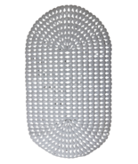 Oval Shower Bath Mat with Pear Shape Diamond Design Anti-Slip Suction White - $200.73 MXN