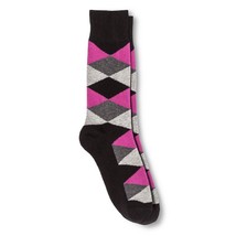 Diamond NEW Novelty Men&#39;s Dress Socks 6 - 12 Merona Black Pink Grey - £7.08 GBP