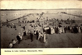 Bathing In Lake Calhoun, Minneapolis, Mn. Antique Rppc Postcard BK55 - £9.49 GBP