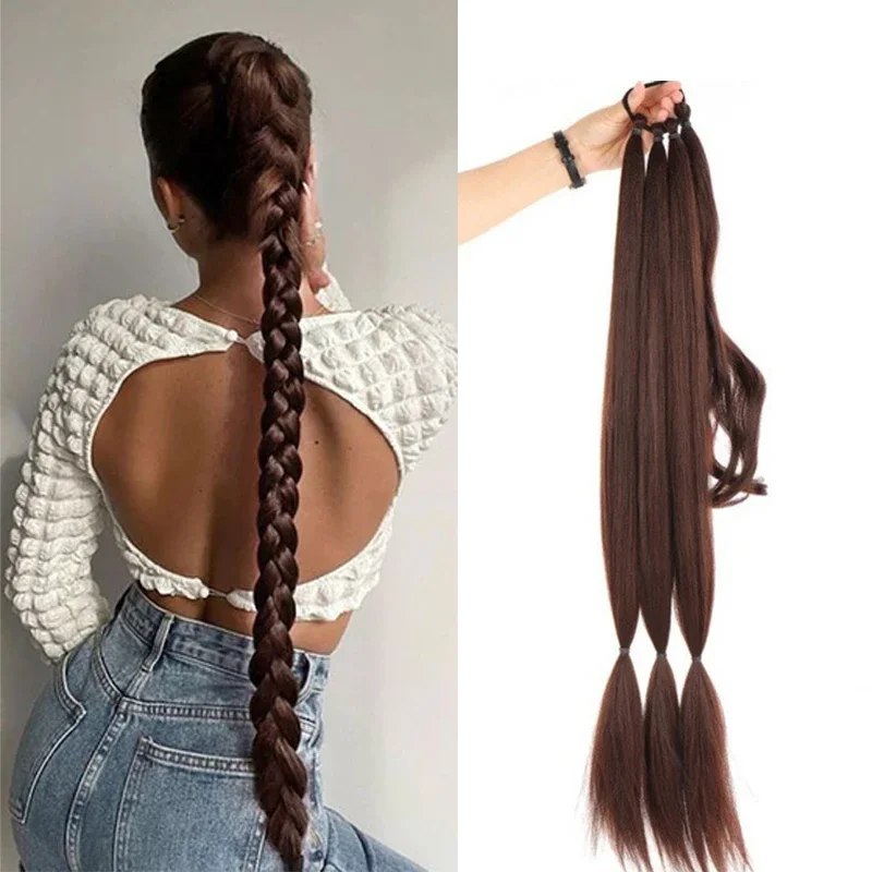 Synthetic Wrap Around Braided Ponytail with Rubber Band 30inch Long Stra... - £14.89 GBP