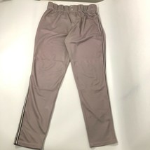 Adidas Mens Baseball Pants 34x33 Gray Pockets Snap Button Long Pockets Sport ^ - $24.98