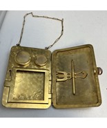 Vintage Art Nouveau Solid Gold Shell Compact &amp; Miniature Coin Purse w/ C... - $1,084.05
