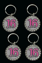 sweet 16  keychains party favors lot of 10 great gifts birthday loot bag... - £9.66 GBP