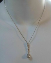 Avon  Rhinestone faux Pearl Pendant Necklace - £13.40 GBP