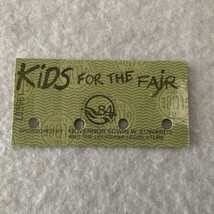 1984 World&#39;s Fair Ticket Stub Louisiana World Exposition Kids For The Fair - £10.20 GBP