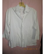 Stretch Womens Button Down Shirt White Size XL Stretch Long Sleeve - $13.65 CAD