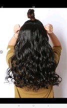 Long Body Wave Synthetic Hair Extension Black 20&#39; Clip in 10&quot;wide Long Curly - £12.61 GBP