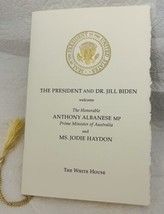 BIDEN WHITE HOUSE ALBANESE PM AUSTRALIA STATE VISIT PROGRAM 2023 GOLD EA... - £13.88 GBP