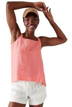 ATHLETA Women&#39;s Voyager Linen Tank Top Orange Crush Size XS 100% Linen B... - $14.16