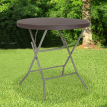 31.5RD Brown Rattan Fold Table DAD-FT-80R-GG - £56.57 GBP