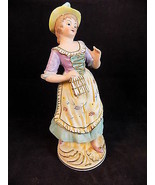 Vintage PORCELAIN FIGURINE FRENCH MAIDEN CERAMIC LADY STATUE  12&quot; Tall - $310.87 MXN