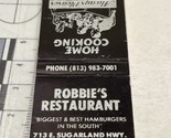 Lot Of 2 Matchbook Covers  Robbie’s Restaurant. Clewiston, FL.  gmg  Uns... - £9.87 GBP