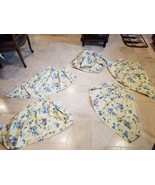 5pc Valance Set Curtain Drapes Yellow Blue Floral Green Red 2 Left, 2 Ri... - $32.87 CAD