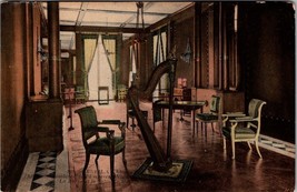 Interior View of Unknown European Chateau Music Room Dated Aug 10 1911 P... - £4.86 GBP