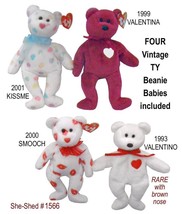 TY Beanie Babies  Valentino,Valentina, KISSme, Smooch with tags Vintage ... - £23.55 GBP