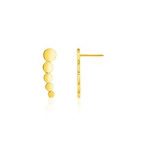 14k Yellow Gold 17.9mm Graduated Circles Climber Post Earrings - £160.47 GBP