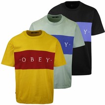 OBEY Men&#39;s Color Block Conrad S/S T-Shirt (S03) - £12.05 GBP