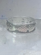 Black Hills Gold Ring wedding leaves band size 5.25 sterling silver wome... - $2,552.33 MXN
