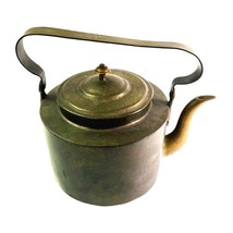 Vintage Old Copper Kettle Coffee / Teapot Heavy 7.25&quot; x 9&quot; Handmade - £63.53 GBP