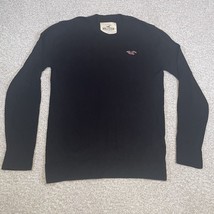 Hollister Mens Sweater Crewneck Lightweight Sweater Long Sleeve Black Si... - £15.79 GBP