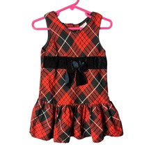 Blueberi Boulevard Toddler Girls Size 2T Red Black Christmas Holiday Plaid dress - £14.68 GBP