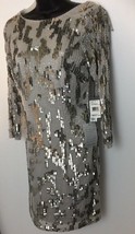 Adrianna Papell Silver Beaded Short Cocktail Beautiful Dress 2   $298 - £62.62 GBP