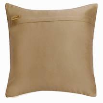 Decorative 16&quot;x16&quot; Textured Pintucks Beige Satin Pillows For Couch-Toffee Crunch - £26.35 GBP+