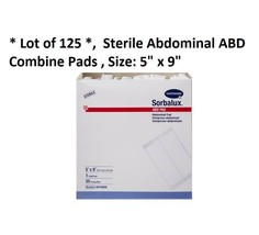 125 Count Hartmann Sorbalux Abdominal Pad ABD Pads Sterile 5 X 9, high a... - £32.65 GBP