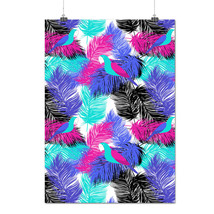 Feather Stylish Pattern Parrot Fun Matte/Glossy Poster A0 A1 A2 A3 A4 | Wellcoda - £6.33 GBP+