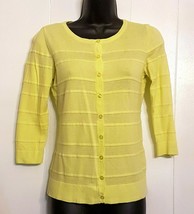 The LIMITED Lightweight Yellow Cardigan Sweater size Small Button Front ... - £12.65 GBP